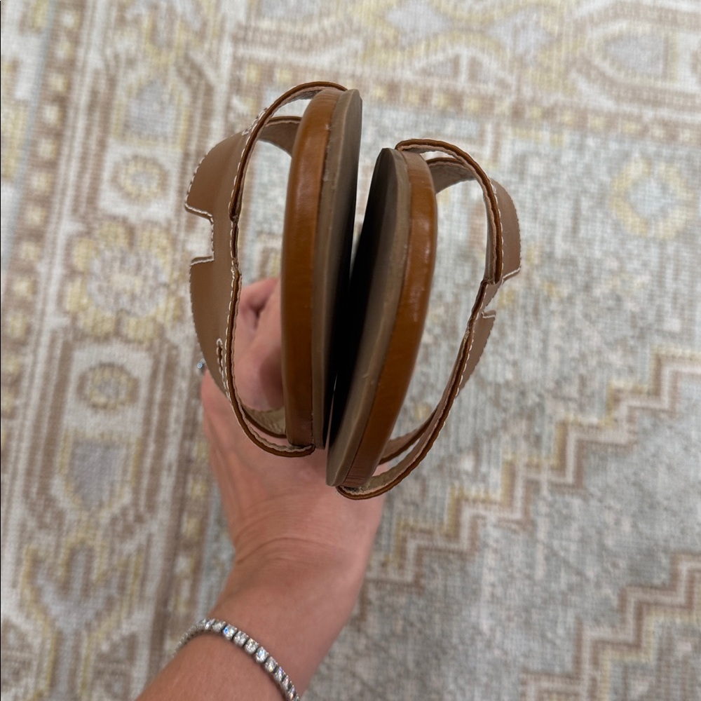 French Sole Cognac Sandals - Picture 3 of 5